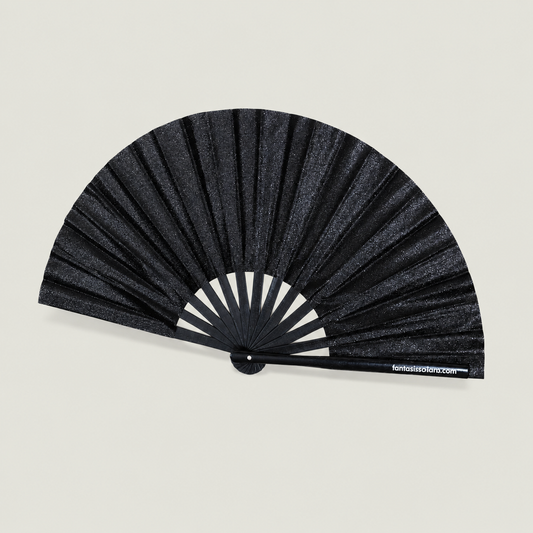 Black Mega Glitter XL Handfan