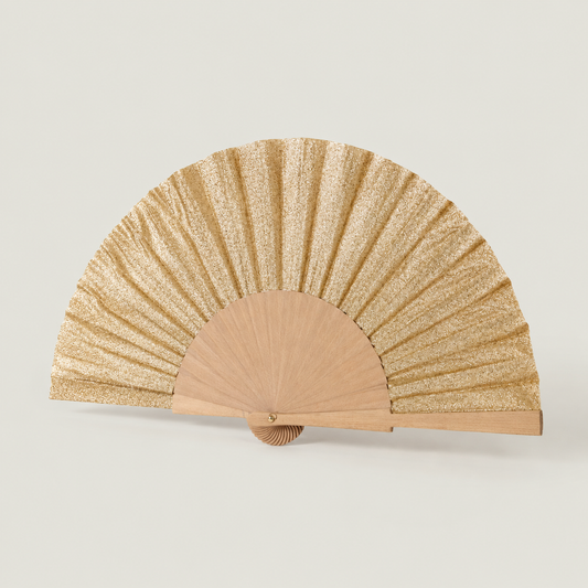 Champagne Gold Glitter 23cm Handfan