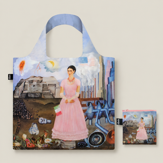 Frida Kahlo Self Portrait on the Borderline Recycled Bag