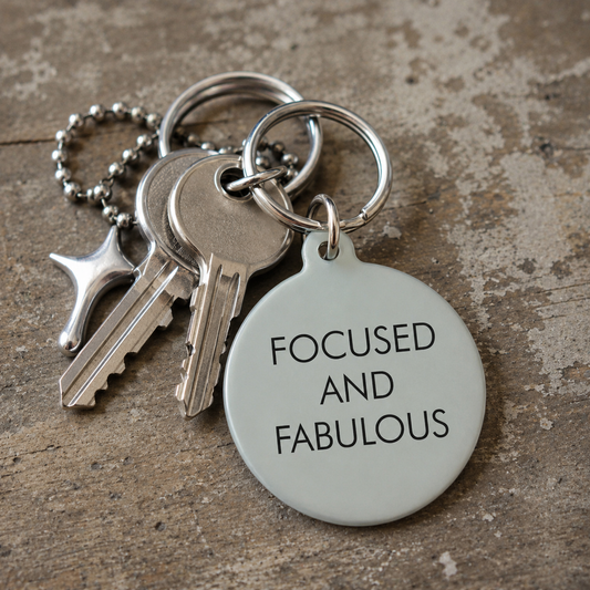 Focused And Fabulous Keytag