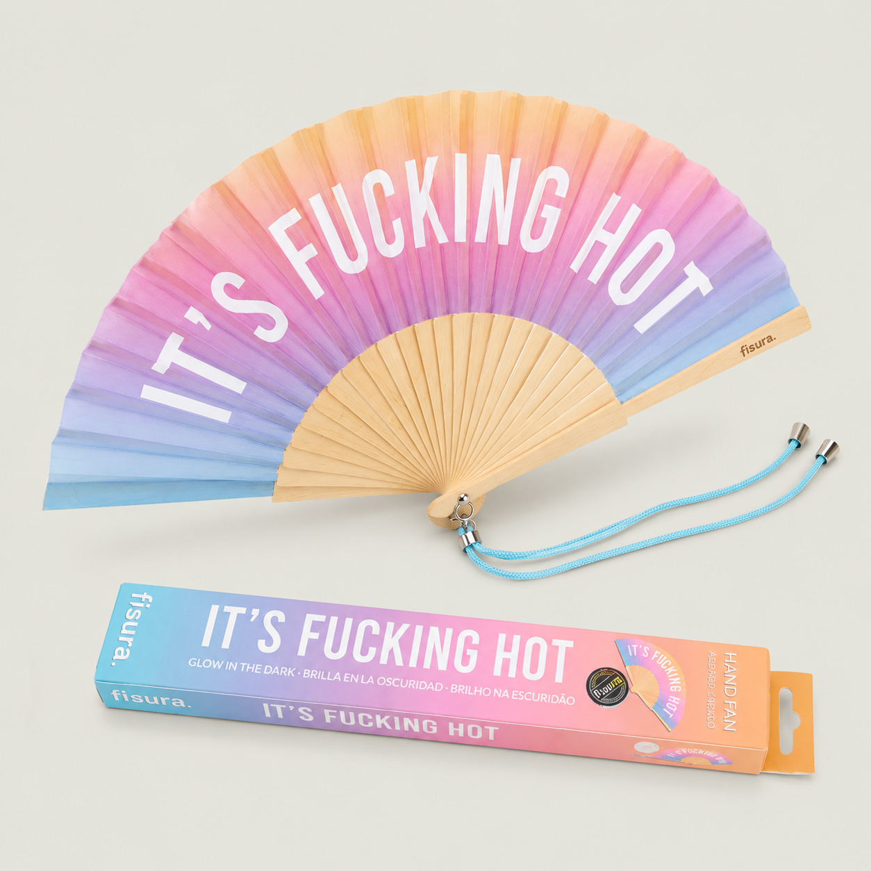 It's F*cking Hot Gradient 23cm Handfan (Glows in the dark)