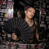 Black Mega Glitter XL Handfan