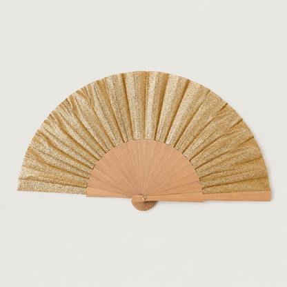 Champagne Gold Glitter 23cm Handfan