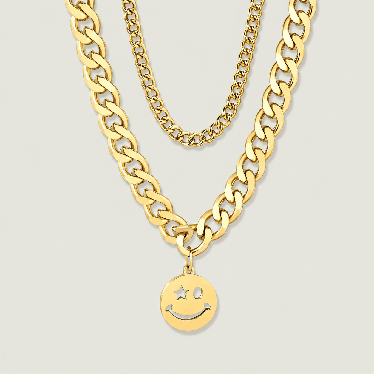 Chunky Smiley 2 Row Chain