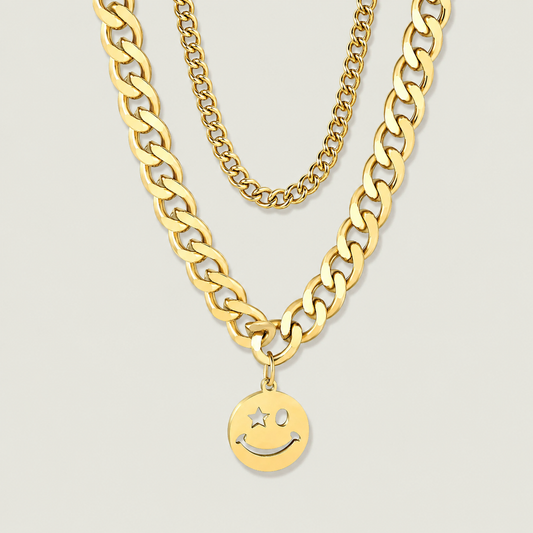 Chunky Smiley 2 Row Chain