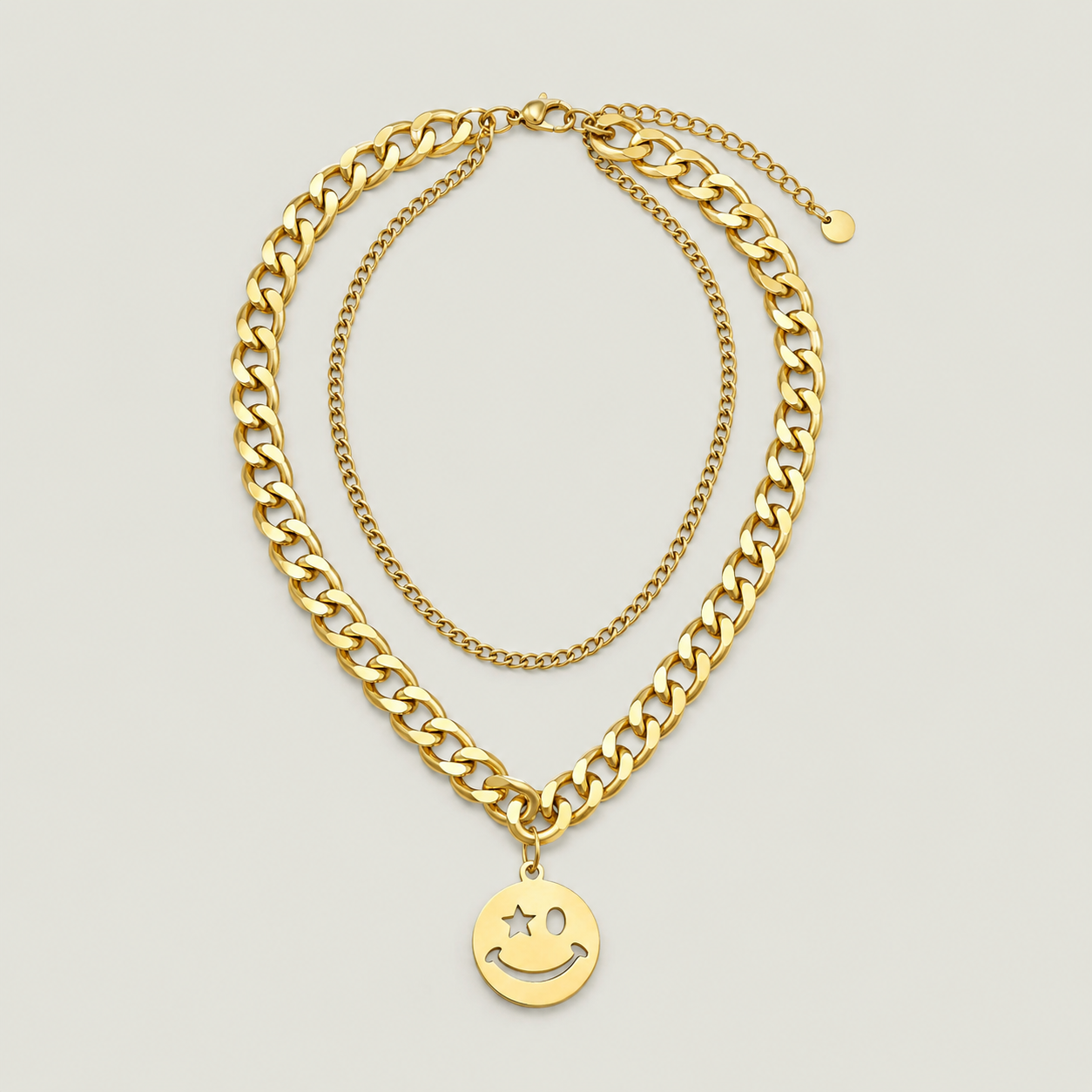 Chunky Smiley 2 Row Chain