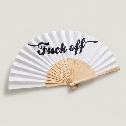 F*ck off Script White 23cm Handfan