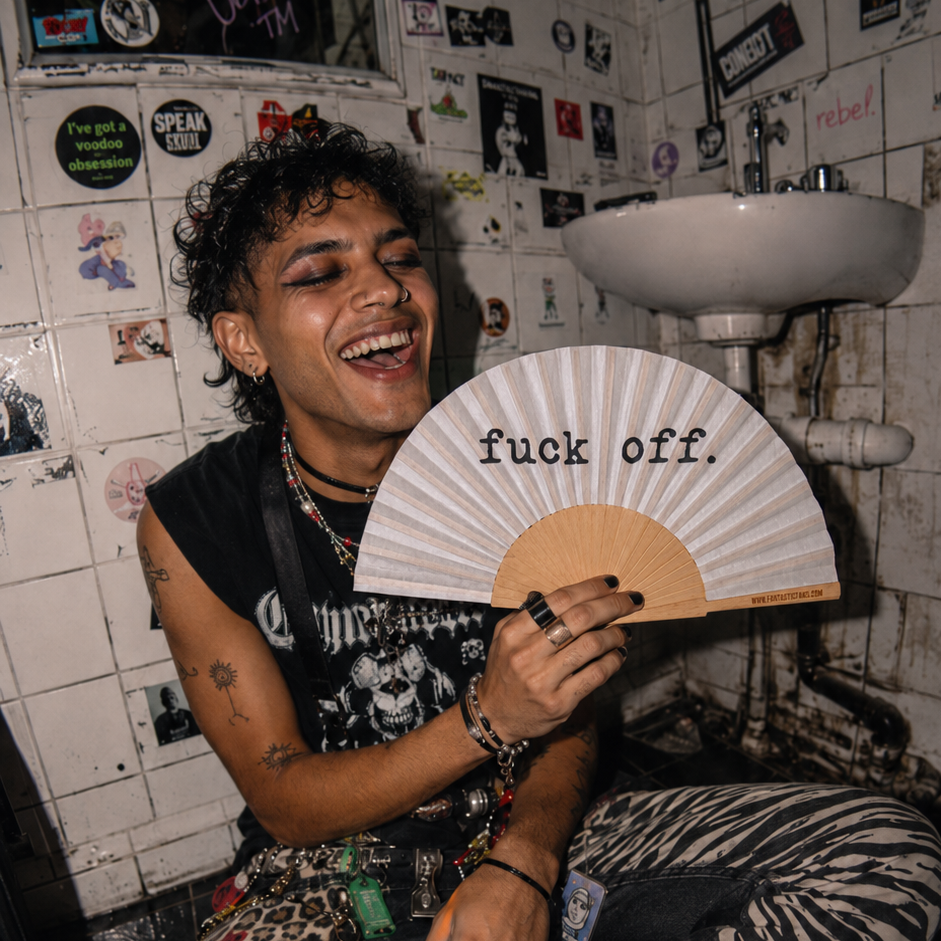 F*ck off White 23cm Handfan