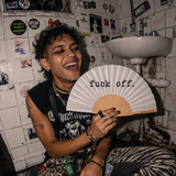 F*ck off White 23cm Handfan