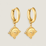 Hammered Gold Eye Huggies