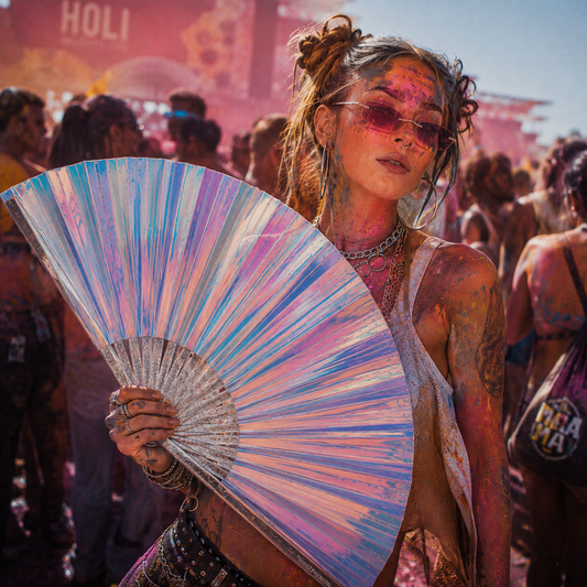 Holographic Crystal Mermaid XL Handfan