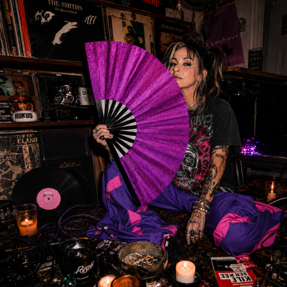 Hot Pink Mega Glitter XL Handfan