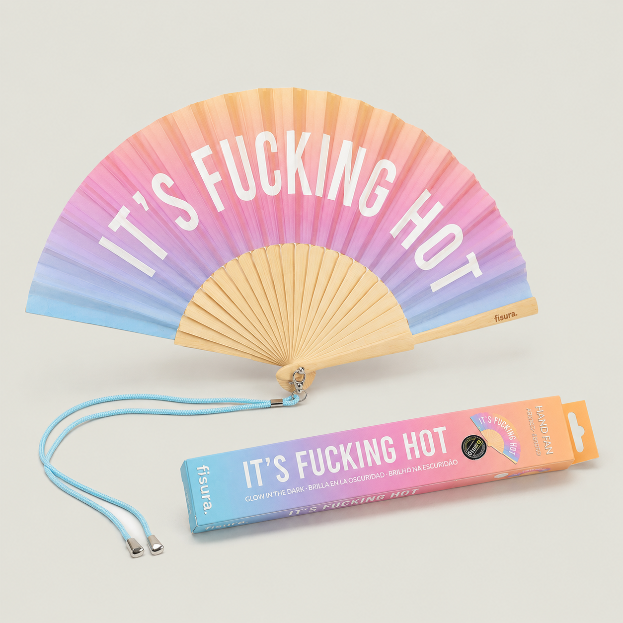 It's F*cking Hot Gradient 23cm Handfan (Glows in the dark)