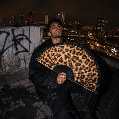 Leopard Print XL Handfan