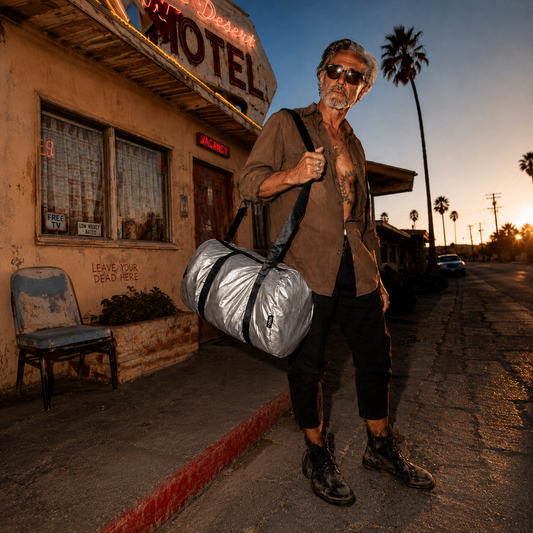 Metallic Silver Weekender