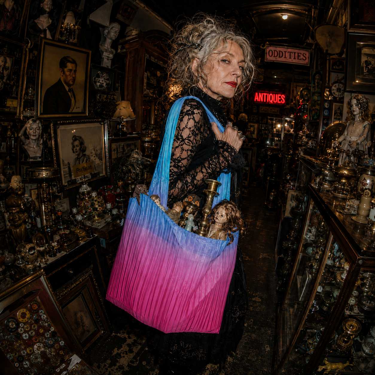 Pleated Rainbow Recycled Bag