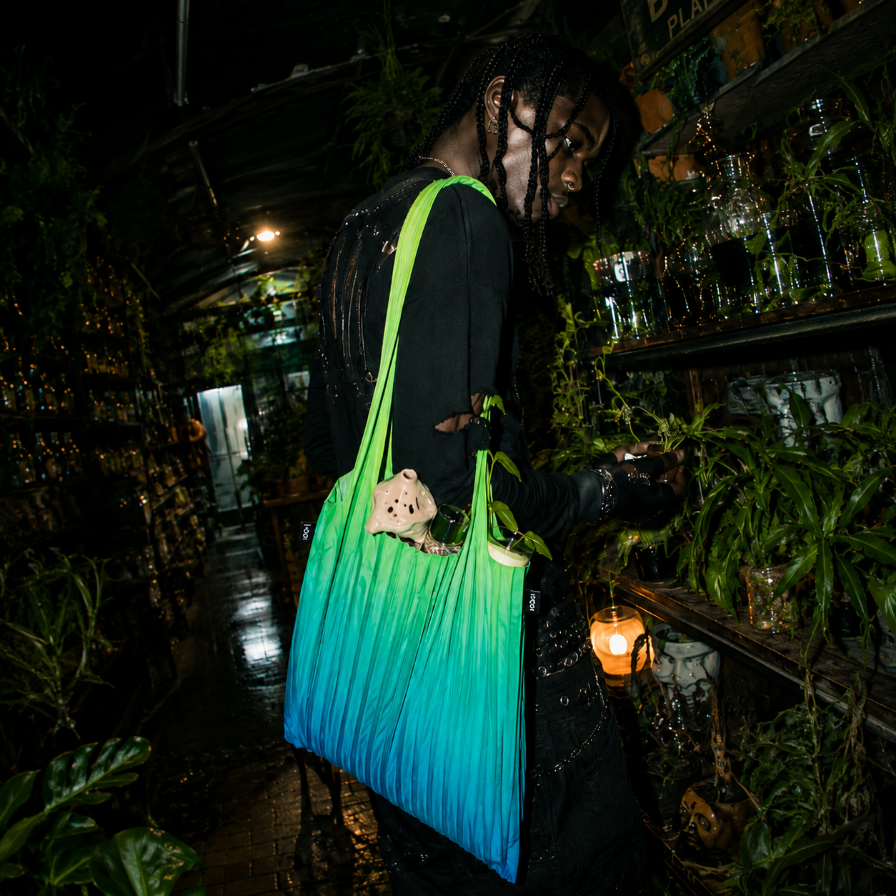 Pleated Rainbow Recycled Bag