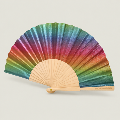 Rainbow Glitter 23cm Handfan