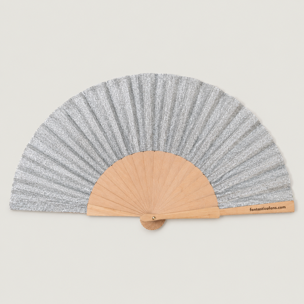 Silver Glitter 23cm Handfan