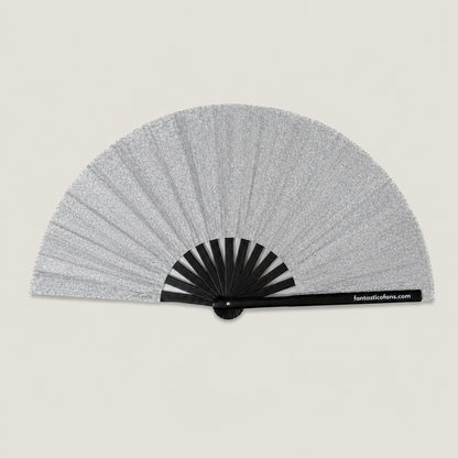 Silver Mega Glitter XL Handfan