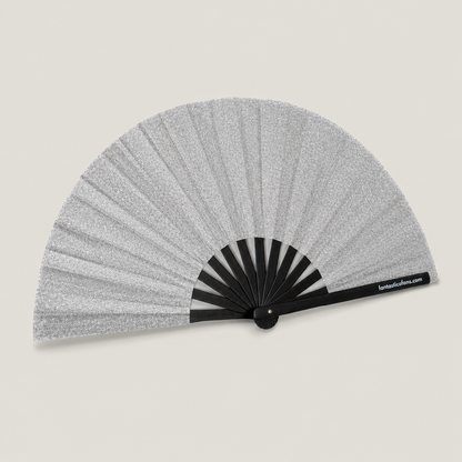 Silver Mega Glitter XL Handfan